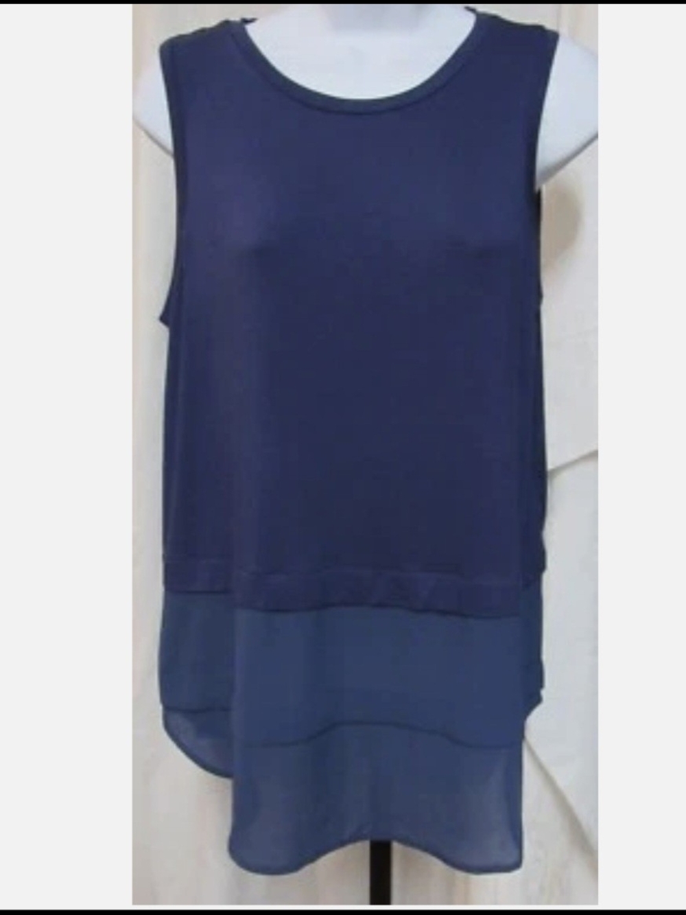 Michael Kors Navy Layered Sleeveless Tank